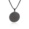 Moderna Nueva Cadena de Acero Inoxidable con Colgante Grabado de los 12 Signos del Zodiaco Personalizada para Hombre Vikingo Cadena de Acero Inoxidable Transfronteriza