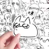 160 Adesivos de Grafite Preto e Branco Simples Pintados à Mão, Desenhos Animados de Vilões, Adesivos Decorativos DIY para Capa de Celular, Adesivos Autoadesivos