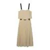 Ropa de Mujer Transfronteriza Z Moda Nueva Verano 2026 Vestido Midi Delgado de Doble Capa con Tirantes Anchos 2157056