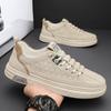 Zapatos de hombre, zapatillas deportivas casuales de otoño para todo tipo de partidos, zapatos de aviador de cuero sin cordones, ligeros, de suela suave, impermeables, zapatos blancos de moda.