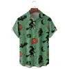 Nova camisa de manga curta 3D transfronteiriça Camisa impressa de Halloween camisa masculina de festa solta Europa e Estados Unidos DIY para figurar