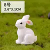 Conejo Travieso Paisaje en Miniatura Figura de Animal de Resina Adorno DIY, Regalo Conejo Blanco del Zodiaco, Accesorio Decorativo para Padres e Hijos