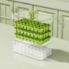 Molde para Cubitos de Hielo de Grado Alimenticio Tipo Prensa para Refrigerador Doméstico Caja de Almacenamiento para Cubitos de Hielo Fabricador de Cubitos de Hielo