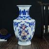 Jingdezhen Azul e Branco Underglaze Vermelho Antigo Vaso de Cerâmica Chinesa Casa Decoração de Sala de Estar Artesanato Ornamentos