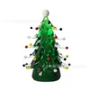 Artesanías de Vidrio de Cristal Serie Árbol de Navidad Esculturas Pequeñas Exquisitas Hechas a Mano Adornos de Escritorio Pequeños Regalos de Navidad Transfronterizo