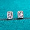 Pendientes de Plata de Ley S925 para Mujer Incrustados con Esmeralda de Corte Radiante Moissanita Pendientes de Diamante Rectangular Venta al por Mayor desde Fabricante