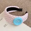 Diadema floral retro femenina clip para el pelo de tul con degradado francés dopamina accesorio para el pelo estilo crema diadema ancha versátil
