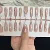 Uñas postizas estilo francés de pata de gato y ojo de gato, pegatinas para decoración de uñas, esmalte en gel, piezas de uñas prefabricadas con cuentas de cristal, decoración de uñas al por mayor