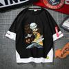 Camiseta de One Piece de manga corta con dibujos animados para hombre y mujer, con el logotipo de Esjobaro, Luffy y Solon de Barba Blanca.