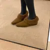 Zapatos Retro Grises Peludos Slip-On con Aumento Interior para Mujer para Usar Afuera Mocasines de Invierno Zapatos de Algodón Cálido con Más Terciopelo