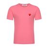 Jogue Ami de Verão Bolinhas Mosaico Coração Empilhado Coração Vermelho Amor Unissex Casal Manga Curta Camiseta Casual Versátil