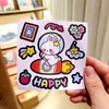 Benny Oso Dibujo Animado Lindo ins Taza Térmica Taza Panza Grande Pegatina pvc Taza de Agua Pegatina Impermeable Pegatina para Diario