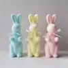 Musgo de terciopelo corto de imitación Conejo de Pascua adornos pequeños para escritorio de sala de estar decoraciones lindas Conejo de Pascua