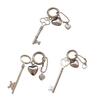 Estilo ins japonés y coreano colgante de llave de amor de metal plateado diseño nicho personalizado llavero para pareja colgante para bolso