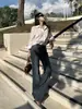 26 Anos de Novos Estilos Primavera e Verão, Cintura Média-Alta, Modelagem Justa, Levemente Solta, Textura de Bambu, Jeans Macio para Mulheres