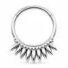 Anillo nasal cerrado sin costuras de aleación de titanio G23 con incrustaciones de circonita Zhenping, aro para tabique nasal y hueso de la oreja, joyería nasal finamente tallada F136