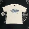 Marca Nueva Transfronteriza de Moda SYNA WORLD Camiseta de Manga Corta Estampada con Letras Hip Hop Streetwear Americano Verano Nuevo para Hombre