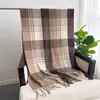 Novo Xale Cachecol Xadrez Quente de Imitação de Caxemira Europeu e Americano Unissex Moda Outono e Inverno Cachecol com Franjas Versátil