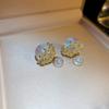 Pendientes de plata con perla y circonita para mujer, ligeros, lujosos, de alta gama, elegantes, estilo frío, Mori, venta al por mayor.