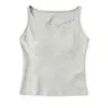 Camisola Básica de Algodón Acanalado para Mujer, Top Versátil Adelgazante de Ajuste Delgado para Verano con Diseño de Hombros Descubiertos y Espalda Hermosa