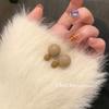 Pendientes de estilo coreano con diseño de nicho de chocolate y café con leche, con un toque de otoño e invierno, de color marrón, de alta calidad y con temperamento que combina con todo.