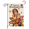 Bandera de Jardín para Acción de Gracias de Pavo Transfronteriza de Amazon, Doble Capa de Lino, Decoración Festiva, Bandera de Patio, Bandera Colgante, Personalización