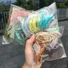 Banda de Goma Básica Banda de Goma Macaron Cuerda Elástica Alta para el Cabello Accesorios para el Cabello Banda para el Cabello con Hilo Sin Costuras Cuerda para la Cabeza Joyería al por Mayor