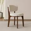 Silla moderna minimalista nórdica para el hogar de madera maciza, silla de diseñador italiano de lujo ligero con respaldo, silla de comedor para apartamentos pequeños