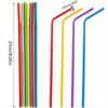 Pajitas Desechables de Plástico Coloridas para Codo Paquete de 100 Pajitas Flexibles y Extendidas para Jugo Bebida Té con Leche Leche de Soya