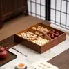 Caja de Madera Maciza Compartimentada para Frutas Secas Bolso Caja de Almacenamiento para Frutos Secos Nueces Caramelos Decoración de Boda Comercial Sala de Estar Caja de Madera para Snacks de Frutas Secas