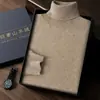Suéter de cachemira para hombre, capa base de cachemira, suéter de cuello alto, suéter de lana de doble cuello para hombre, suéter de punto sin mangas, estilo casual de negocios