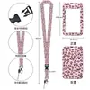 Porta-crachá simples de capa dura com estampa de desenho animado e clipe traseiro de metal, porta-crachá para funcionários, porta-cartão de campus para estudantes