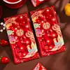 Novos envelopes vermelhos holográficos a laser 3D de alta qualidade para casamentos, com o caractere "feliz" e desenhos de dragão e fênix, envelopes vermelhos flocados criativos