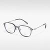 T22027 Gafas de estilo coreano con montura de semititanio y diseño de celebridades de Internet, modernas y anti-luz azul para mujer, gafas artísticas sencillas que se pueden equipar con miopía.