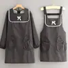 Bata de Lona de Manga Larga Estilo Occidental, Delantal Anti-Suciedad y Resistente a Manchas para Catering para Mujeres que Trabajan en Panadería y Ropa de Trabajo para Restaurante para Uso en Cocina y Hogar