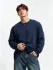 Camiseta de Manga Larga Pesada 270g para Hombre Blanca Holgada Off-Shoulder Ropa Exterior Cuello Redondo Top de Algodón Puro Otoño e Invierno Ropa de Pareja