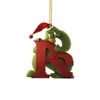 Navidad Transfronteriza Nuevo Acrílico Letra de Navidad Grinch Decoración de Árbol de Navidad Regalo Festivo Cabello Verde Colgante para el Hogar