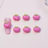 Serie de frutas artificiales: fresa, plátano decoraciones para uñas, pegamento color crema, fundas para teléfono, pequeños accesorios de resina para manualidades, y pedrería