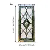 Decoración para Ventana de Color Translúcido Adhesivo Electrostático Geométrico Floral con Borde Dorado, Pegatina para Ventana, Película para Ventana Anti-Espionaje
