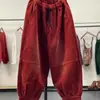 Exportar pantalones casuales de pana forrados de polar para mujer, invierno 2023, nuevos, pantalones tipo linterna talla grande para mujer