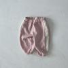 Ropa infantil de estilo coreano primavera y otoño a la moda a juego color de contraste pantalones deportivos holgados con tobillo atado para niñas bebé estilo occidental casual pantalones de algodón pantalones de jardín