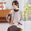 Cardigã de tricô curto elegante para primavera e outono para mães, jaqueta estilo chinês para mulheres de meia-idade e idosas, elegante e que rejuvenesce
