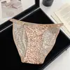 Romero Salvaje~Nuevas Bragas Sexys con Estampado de Leopardo para Mujer Puro Deseo Seda Hueca Suave Delgada Transpirable Tanga de Tiro Bajo para Mujer