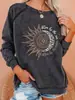 Serie de Cráneos de Halloween Nueva Divertida Impresión de Espacio de Viaje con Calavera Sudadera con Capucha de Cuello Redondo Manga Larga Otoño