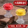 Portavelas de Vidrio Transparente Alto Amarillo Lotus Rojo Mantequilla Sin Humo Sin Cera Resistente a Altas Temperaturas Fabricante Doméstico