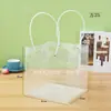 Bolsa de Regalo Portátil Luna Llena Cuadrada de Moda Transparente para Boda Planta Verde Pastel Suculento Bolsa de Embalaje para Regalo de Dulces para Llevar