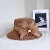 Chapéu de Pescador Flor de Pena Estilo Jantar de Celebridade Chapéu de Feltro de Lã Australiana Outono e Inverno Chapéu de Rede Chapéu de Bacia Retrô