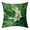 Nueva Serie Floral Decoración del Hogar Verde Fresco Impresión Digital Felpa Corta Funda de Cojín para Sofá de Dormitorio