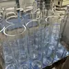Vaso de Vidro Cilíndrico Transparente Branco para Arranjo de Flores, Decoração de Bar, Centros de Mesa de Casamento, Vaso de Bambu Hidropônico e Outros Usos