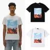 25Ss Marca Morada de Calle Marca Americana de Moda Camiseta Casual Retro Holgada de Manga Corta Estilo Igual para Pareja